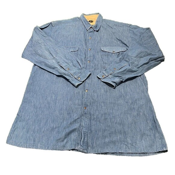 Saratoga by Robert Peritz Mens Vintage Western Denim Button Up Work Shirt XL - Picture 1 of 14